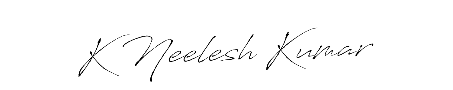 Design your own signature with our free online signature maker. With this signature software, you can create a handwritten (Antro_Vectra) signature for name K Neelesh Kumar. K Neelesh Kumar signature style 6 images and pictures png