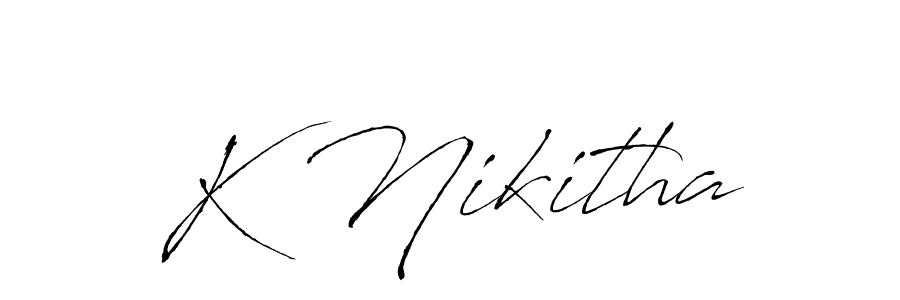 Create a beautiful signature design for name K Nikitha. With this signature (Antro_Vectra) fonts, you can make a handwritten signature for free. K Nikitha signature style 6 images and pictures png