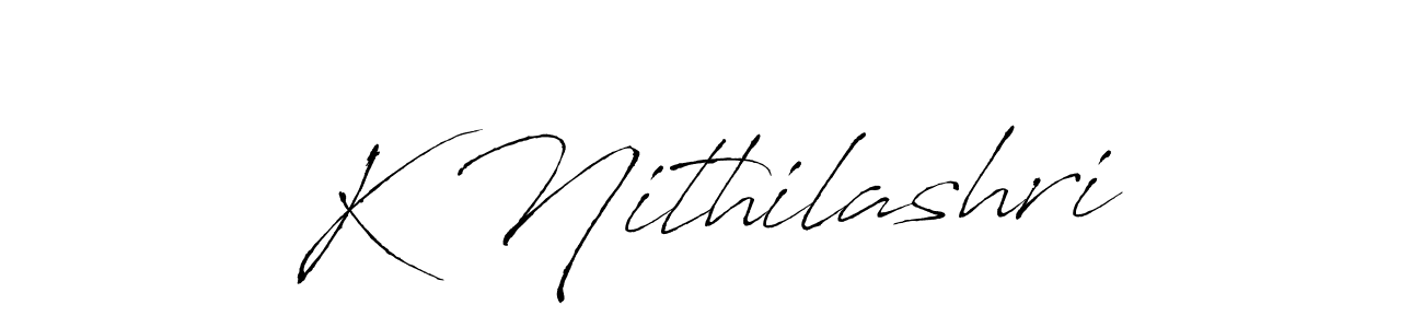 Make a beautiful signature design for name K Nithilashri. With this signature (Antro_Vectra) style, you can create a handwritten signature for free. K Nithilashri signature style 6 images and pictures png