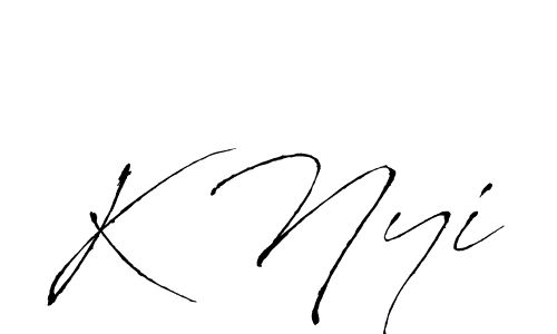 How to make K Nyi name signature. Use Antro_Vectra style for creating short signs online. This is the latest handwritten sign. K Nyi signature style 6 images and pictures png