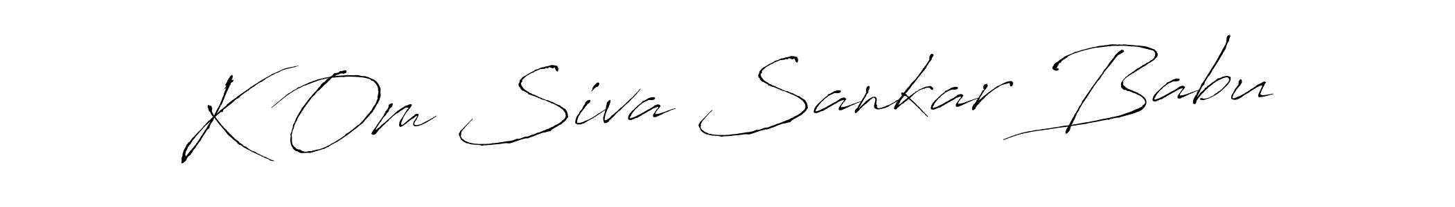 Antro_Vectra is a professional signature style that is perfect for those who want to add a touch of class to their signature. It is also a great choice for those who want to make their signature more unique. Get K Om Siva Sankar Babu name to fancy signature for free. K Om Siva Sankar Babu signature style 6 images and pictures png