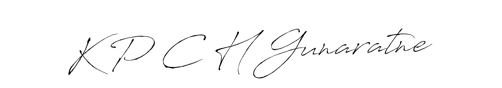 K P C H Gunaratne stylish signature style. Best Handwritten Sign (Antro_Vectra) for my name. Handwritten Signature Collection Ideas for my name K P C H Gunaratne. K P C H Gunaratne signature style 6 images and pictures png