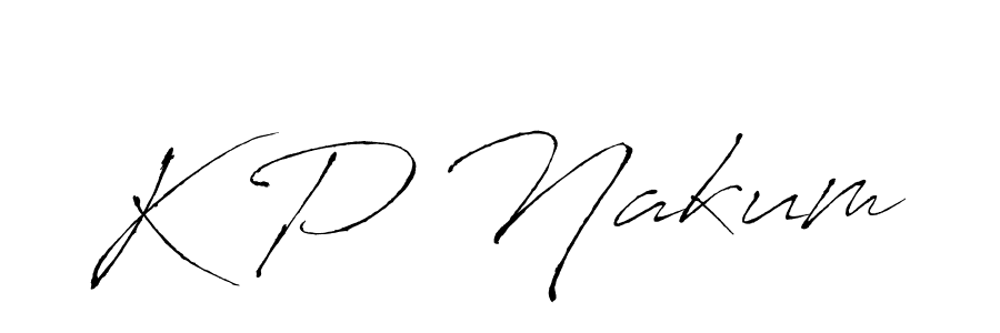 Make a beautiful signature design for name K P Nakum. With this signature (Antro_Vectra) style, you can create a handwritten signature for free. K P Nakum signature style 6 images and pictures png