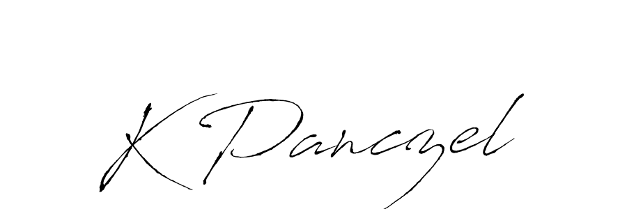 Design your own signature with our free online signature maker. With this signature software, you can create a handwritten (Antro_Vectra) signature for name K Panczel. K Panczel signature style 6 images and pictures png