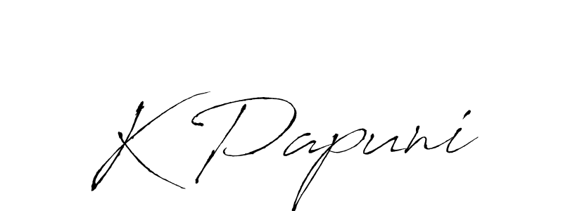 How to Draw K Papuni signature style? Antro_Vectra is a latest design signature styles for name K Papuni. K Papuni signature style 6 images and pictures png