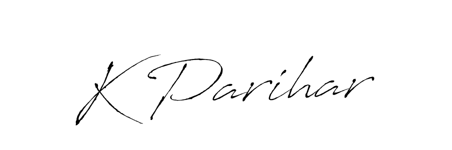Make a beautiful signature design for name K Parihar. With this signature (Antro_Vectra) style, you can create a handwritten signature for free. K Parihar signature style 6 images and pictures png