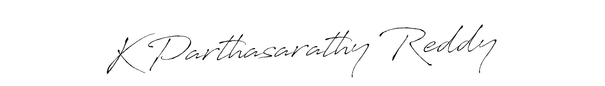 The best way (Antro_Vectra) to make a short signature is to pick only two or three words in your name. The name K Parthasarathy Reddy include a total of six letters. For converting this name. K Parthasarathy Reddy signature style 6 images and pictures png