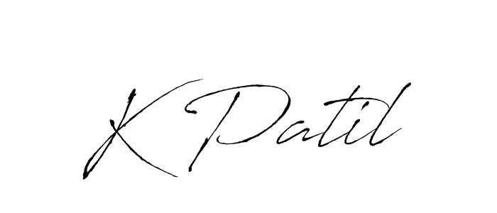 Create a beautiful signature design for name K Patil. With this signature (Antro_Vectra) fonts, you can make a handwritten signature for free. K Patil signature style 6 images and pictures png