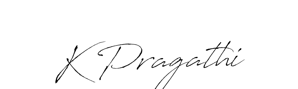 Make a beautiful signature design for name K Pragathi. With this signature (Antro_Vectra) style, you can create a handwritten signature for free. K Pragathi signature style 6 images and pictures png