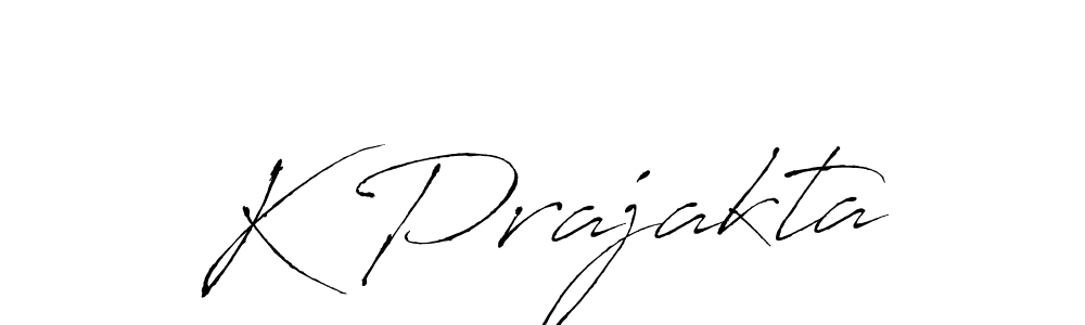 Make a beautiful signature design for name K Prajakta. With this signature (Antro_Vectra) style, you can create a handwritten signature for free. K Prajakta signature style 6 images and pictures png