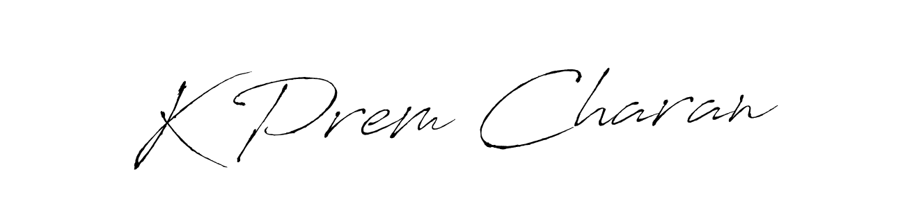 How to make K Prem Charan name signature. Use Antro_Vectra style for creating short signs online. This is the latest handwritten sign. K Prem Charan signature style 6 images and pictures png