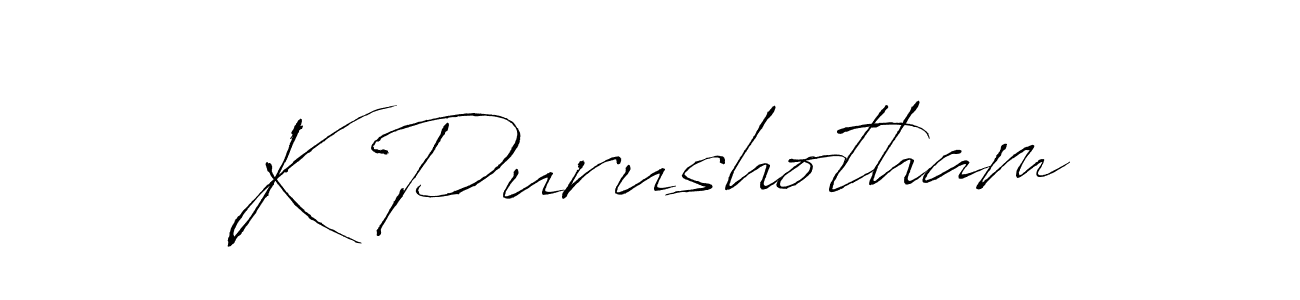 How to make K Purushotham name signature. Use Antro_Vectra style for creating short signs online. This is the latest handwritten sign. K Purushotham signature style 6 images and pictures png