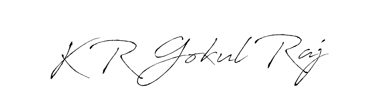 Use a signature maker to create a handwritten signature online. With this signature software, you can design (Antro_Vectra) your own signature for name K R Gokul Raj. K R Gokul Raj signature style 6 images and pictures png
