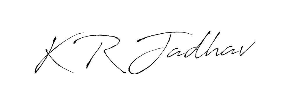 Create a beautiful signature design for name K R Jadhav. With this signature (Antro_Vectra) fonts, you can make a handwritten signature for free. K R Jadhav signature style 6 images and pictures png