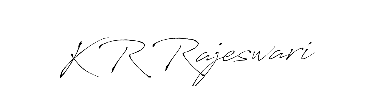 Make a beautiful signature design for name K R Rajeswari. With this signature (Antro_Vectra) style, you can create a handwritten signature for free. K R Rajeswari signature style 6 images and pictures png