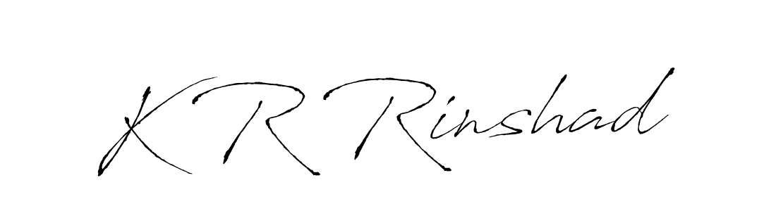 How to make K R Rinshad signature? Antro_Vectra is a professional autograph style. Create handwritten signature for K R Rinshad name. K R Rinshad signature style 6 images and pictures png