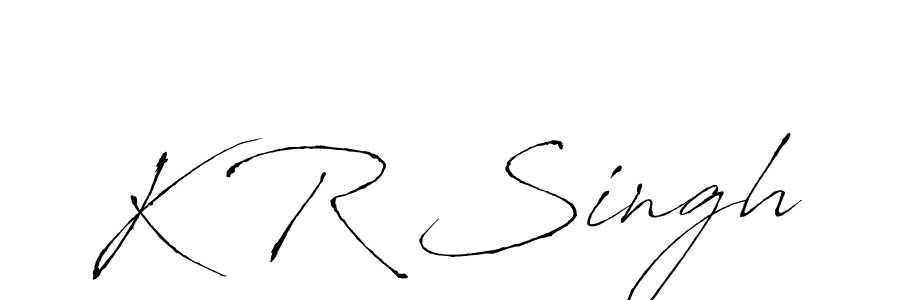 You should practise on your own different ways (Antro_Vectra) to write your name (K R Singh) in signature. don't let someone else do it for you. K R Singh signature style 6 images and pictures png