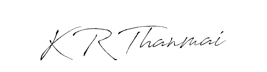 Also we have K R Thanmai name is the best signature style. Create professional handwritten signature collection using Antro_Vectra autograph style. K R Thanmai signature style 6 images and pictures png