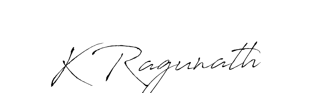 How to make K Ragunath name signature. Use Antro_Vectra style for creating short signs online. This is the latest handwritten sign. K Ragunath signature style 6 images and pictures png