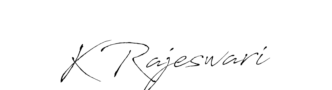 The best way (Antro_Vectra) to make a short signature is to pick only two or three words in your name. The name K Rajeswari include a total of six letters. For converting this name. K Rajeswari signature style 6 images and pictures png