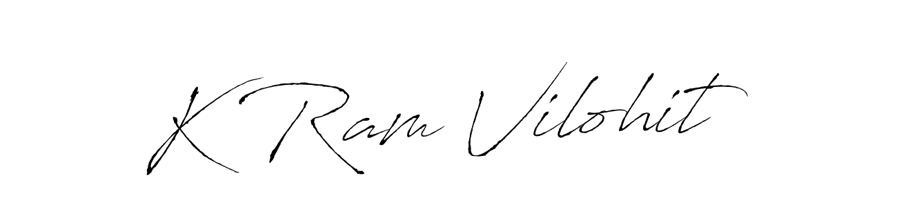 Create a beautiful signature design for name K Ram Vilohit. With this signature (Antro_Vectra) fonts, you can make a handwritten signature for free. K Ram Vilohit signature style 6 images and pictures png