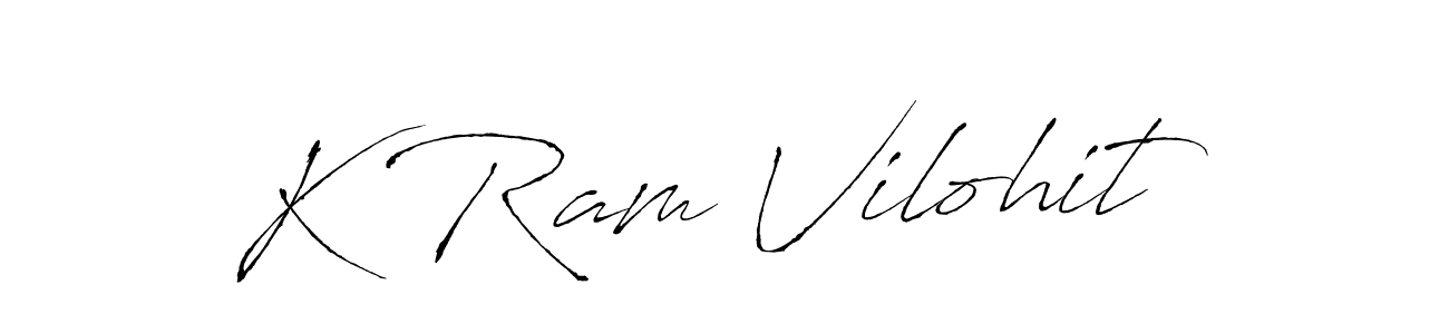 How to make K Ram Vilohit signature? Antro_Vectra is a professional autograph style. Create handwritten signature for K Ram Vilohit name. K Ram Vilohit signature style 6 images and pictures png