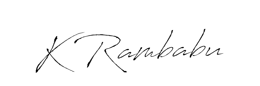 K Rambabu stylish signature style. Best Handwritten Sign (Antro_Vectra) for my name. Handwritten Signature Collection Ideas for my name K Rambabu. K Rambabu signature style 6 images and pictures png