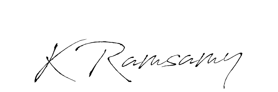 Design your own signature with our free online signature maker. With this signature software, you can create a handwritten (Antro_Vectra) signature for name K Ramsamy. K Ramsamy signature style 6 images and pictures png