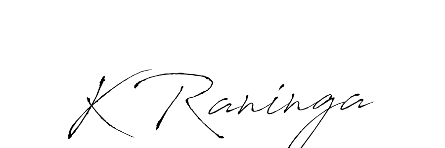 if you are searching for the best signature style for your name K Raninga. so please give up your signature search. here we have designed multiple signature styles  using Antro_Vectra. K Raninga signature style 6 images and pictures png