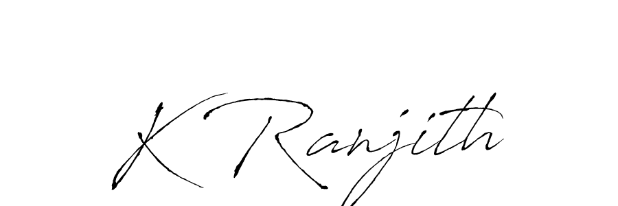 Use a signature maker to create a handwritten signature online. With this signature software, you can design (Antro_Vectra) your own signature for name K Ranjith. K Ranjith signature style 6 images and pictures png