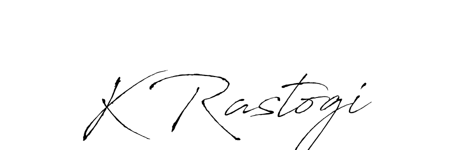 if you are searching for the best signature style for your name K Rastogi. so please give up your signature search. here we have designed multiple signature styles  using Antro_Vectra. K Rastogi signature style 6 images and pictures png