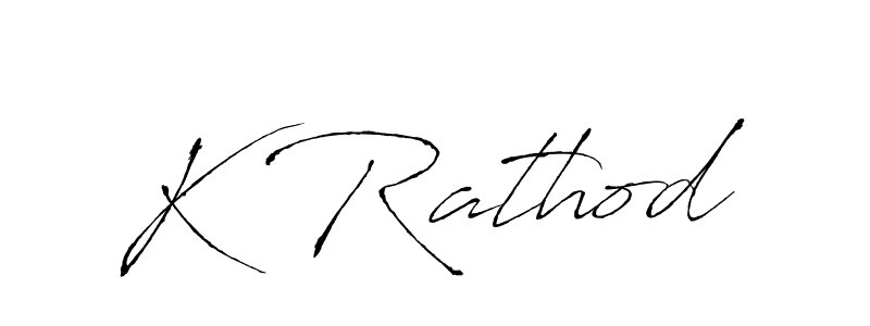 Design your own signature with our free online signature maker. With this signature software, you can create a handwritten (Antro_Vectra) signature for name K Rathod. K Rathod signature style 6 images and pictures png