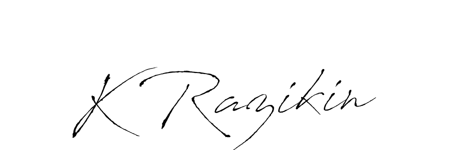 K Razikin stylish signature style. Best Handwritten Sign (Antro_Vectra) for my name. Handwritten Signature Collection Ideas for my name K Razikin. K Razikin signature style 6 images and pictures png