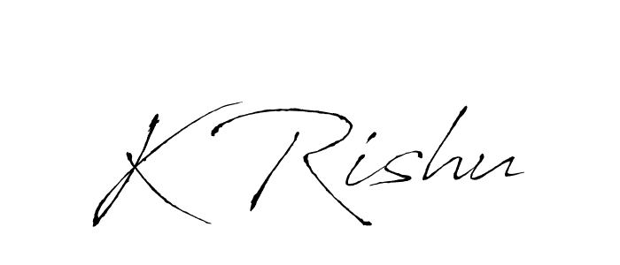 Antro_Vectra is a professional signature style that is perfect for those who want to add a touch of class to their signature. It is also a great choice for those who want to make their signature more unique. Get K Rishu name to fancy signature for free. K Rishu signature style 6 images and pictures png