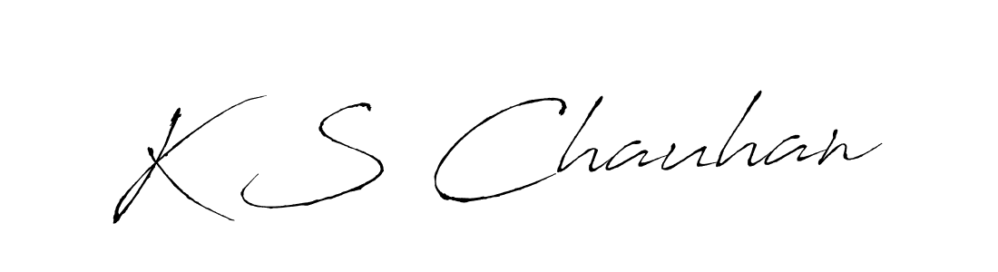 Make a beautiful signature design for name K S Chauhan. With this signature (Antro_Vectra) style, you can create a handwritten signature for free. K S Chauhan signature style 6 images and pictures png