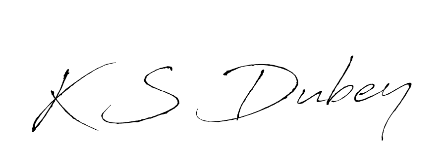 The best way (Antro_Vectra) to make a short signature is to pick only two or three words in your name. The name K S Dubey include a total of six letters. For converting this name. K S Dubey signature style 6 images and pictures png