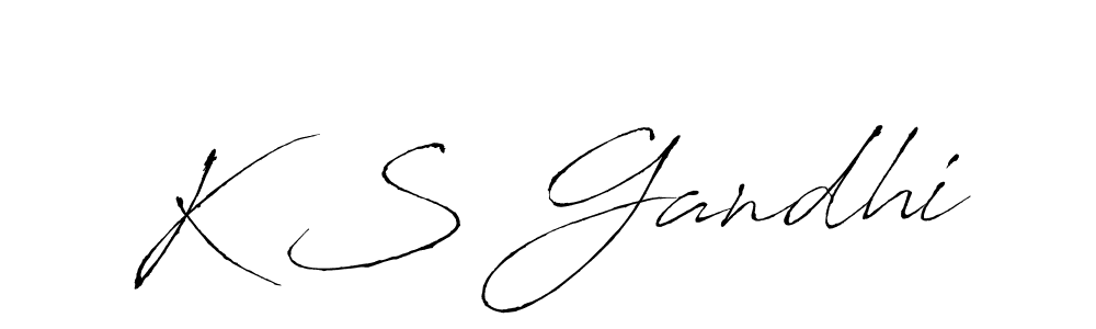if you are searching for the best signature style for your name K S Gandhi. so please give up your signature search. here we have designed multiple signature styles  using Antro_Vectra. K S Gandhi signature style 6 images and pictures png