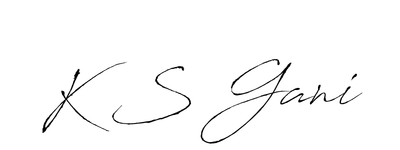 Make a beautiful signature design for name K S Gani. With this signature (Antro_Vectra) style, you can create a handwritten signature for free. K S Gani signature style 6 images and pictures png