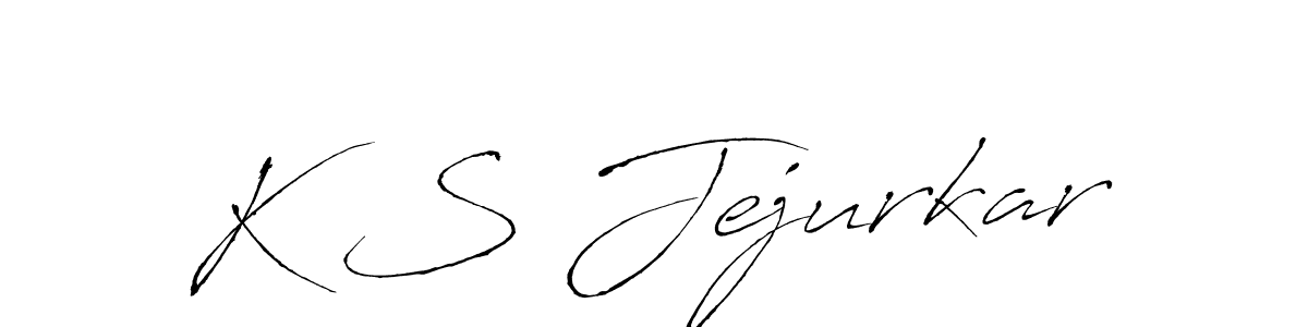 The best way (Antro_Vectra) to make a short signature is to pick only two or three words in your name. The name K S Jejurkar include a total of six letters. For converting this name. K S Jejurkar signature style 6 images and pictures png