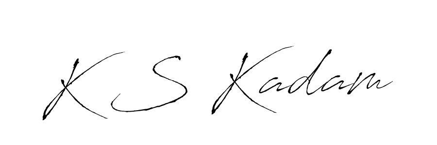 if you are searching for the best signature style for your name K S Kadam. so please give up your signature search. here we have designed multiple signature styles  using Antro_Vectra. K S Kadam signature style 6 images and pictures png