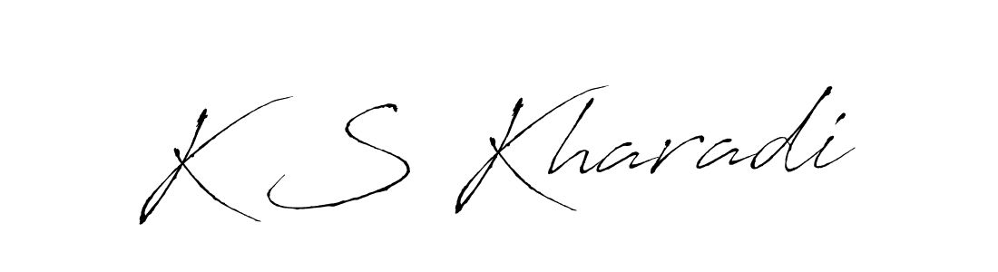 Create a beautiful signature design for name K S Kharadi. With this signature (Antro_Vectra) fonts, you can make a handwritten signature for free. K S Kharadi signature style 6 images and pictures png