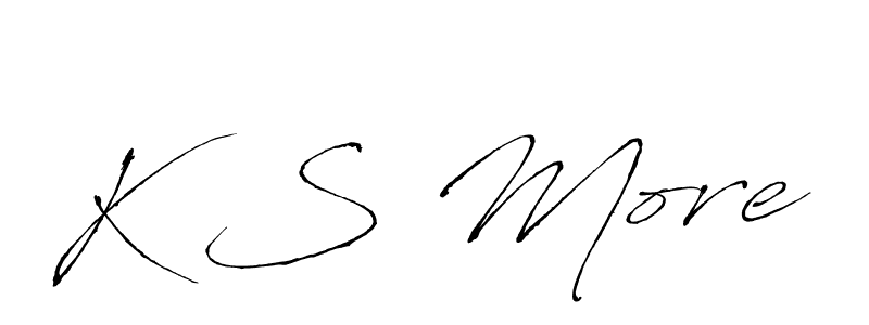 Also we have K S More name is the best signature style. Create professional handwritten signature collection using Antro_Vectra autograph style. K S More signature style 6 images and pictures png