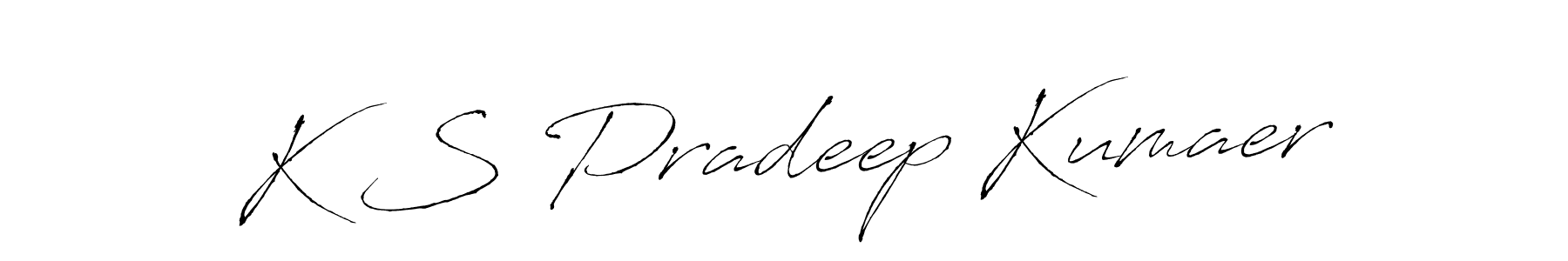 Similarly Antro_Vectra is the best handwritten signature design. Signature creator online .You can use it as an online autograph creator for name K S Pradeep Kumaer. K S Pradeep Kumaer signature style 6 images and pictures png