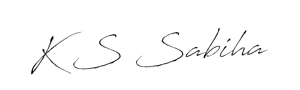 Make a beautiful signature design for name K S Sabiha. With this signature (Antro_Vectra) style, you can create a handwritten signature for free. K S Sabiha signature style 6 images and pictures png