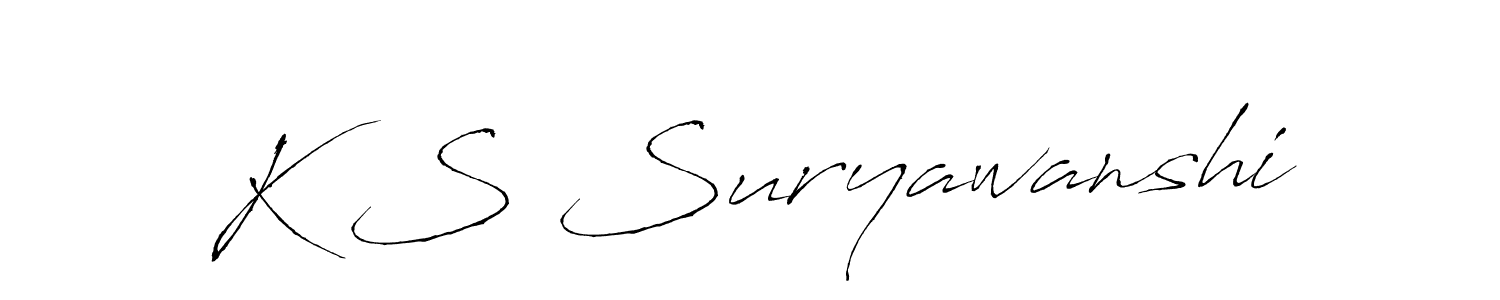 if you are searching for the best signature style for your name K S Suryawanshi. so please give up your signature search. here we have designed multiple signature styles  using Antro_Vectra. K S Suryawanshi signature style 6 images and pictures png