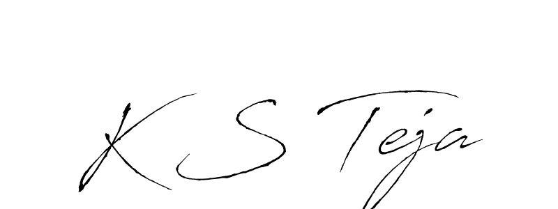 How to make K S Teja signature? Antro_Vectra is a professional autograph style. Create handwritten signature for K S Teja name. K S Teja signature style 6 images and pictures png