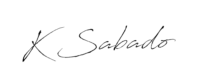 How to make K Sabado name signature. Use Antro_Vectra style for creating short signs online. This is the latest handwritten sign. K Sabado signature style 6 images and pictures png