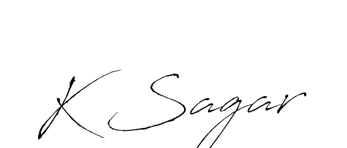 Antro_Vectra is a professional signature style that is perfect for those who want to add a touch of class to their signature. It is also a great choice for those who want to make their signature more unique. Get K Sagar name to fancy signature for free. K Sagar signature style 6 images and pictures png