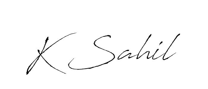 How to make K Sahil signature? Antro_Vectra is a professional autograph style. Create handwritten signature for K Sahil name. K Sahil signature style 6 images and pictures png