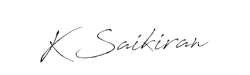 The best way (Antro_Vectra) to make a short signature is to pick only two or three words in your name. The name K Saikiran include a total of six letters. For converting this name. K Saikiran signature style 6 images and pictures png